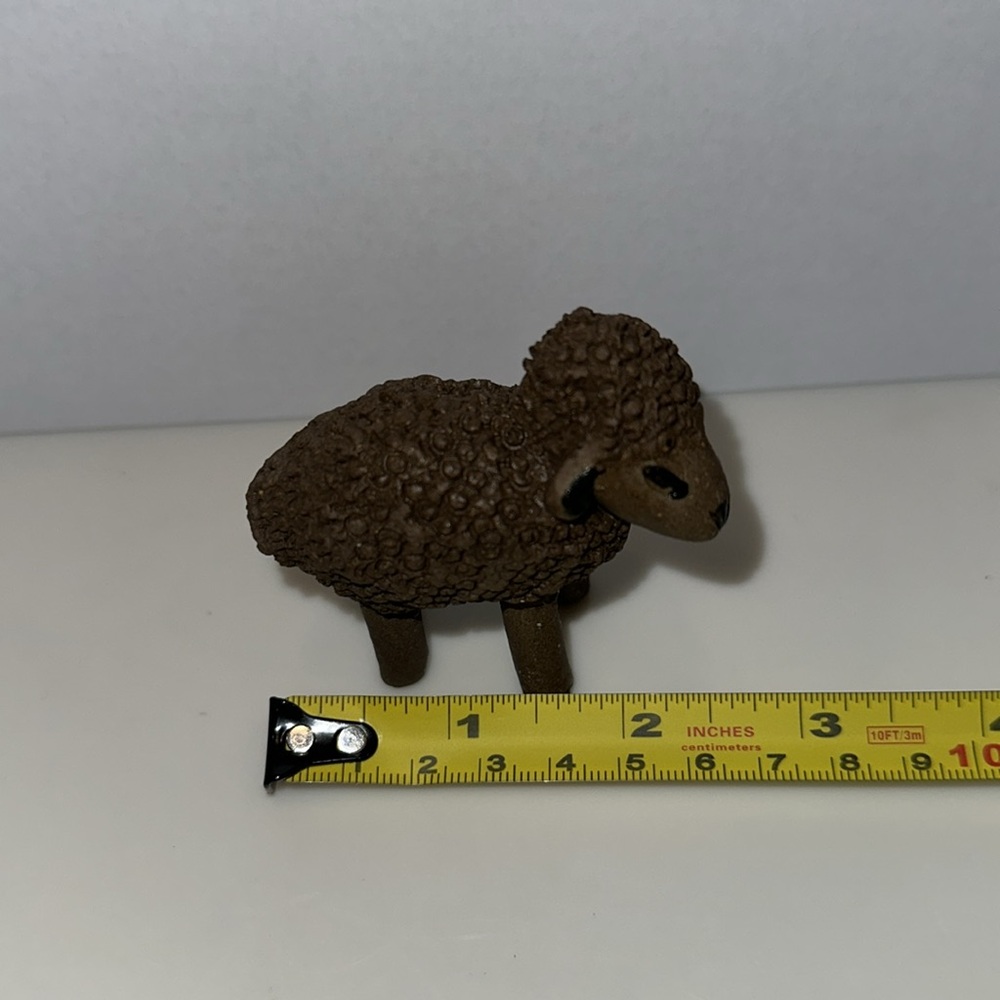 HANDMADE Clay Sheep Sculpture Figurine 2.5” - Picture 9 of 9